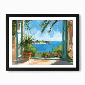 Menorca From The Window View Painting 3 Art Print