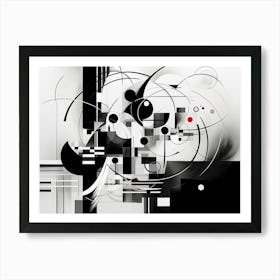 Symbiosis Abstract Black And White 2 Art Print