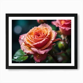 Roses In The Rain paintings art print Art Print