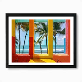 Miami Beach From The Window View Painting 4 Art Print