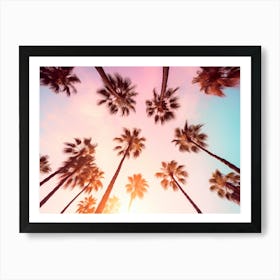 California Dreaming - Beverly Hills Sunset Palms Art Print