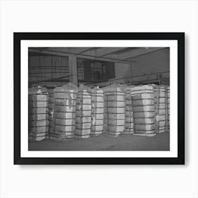 Bales Of Cotton In Warehouse, Compress, Houston, Texas By Russell Lee Art Print