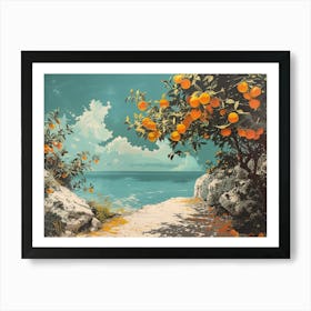 Oranges On The Beach Art Print