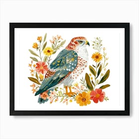 Little Floral Hawk 3 Art Print