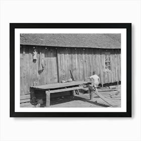 Child Walking Up Improvised Stairway On Back Of His Home Near Jefferson, Texas, Housing Conditions Are Bad Throughout Art Print