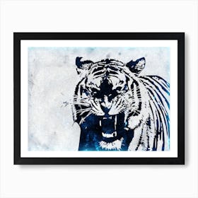 Tiger Animal Art Illustration In Painting Digital Style 01 Art Print