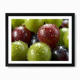 Grapes With Water Droplets Art Print