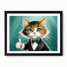 Cat In Tuxedo Art Print