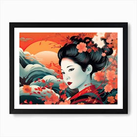 Illustration Face Geisha 1 Art Print