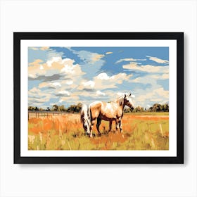 Horses Painting In Lexington Kentucky, Usa, Landscape 4 Art Print