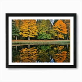 Serene Autumn Reflections 23 Art Print