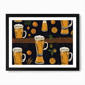 Beer Mugs Art Print