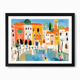 Venice Italy Cute Watercolour Illustration 5 Art Print