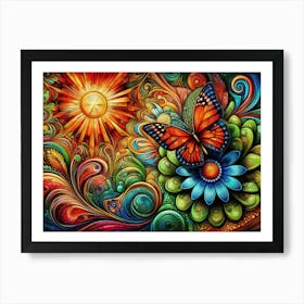 Butterfly's Embrace Art Print