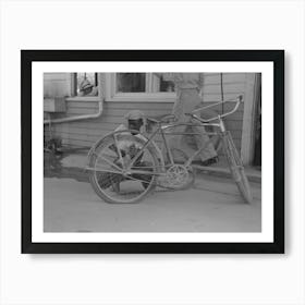 Inflating Bicycle Tire, Abbeville, Louisiana By Russell Lee Art Print