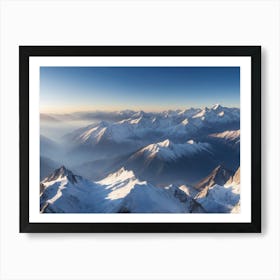 Aerial View Of Mountains Paintings Art Print Art Print