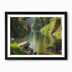 River In The Forest Art Print