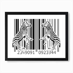 Funny Barcode Animals Art Illustration In Painting Style 076 Art Print