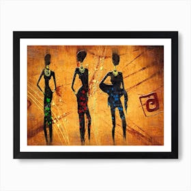 Tribal African Art Illustration In Painting Style 108 Art Print