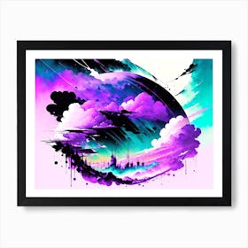 Purple Planet With Clouds Art Print