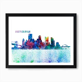 Pittsburgh Pennsylvania Skyline Splash Art Print