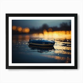 Miniature Boat In The Water Art Print