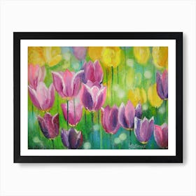 Tulips in the field Art Print