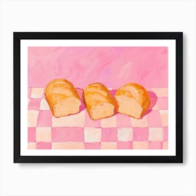 Bread Pink Checkerboard 3 Art Print