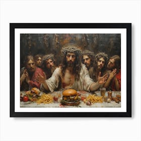 Fast Food Apostles: Da Vinci's Last Supper Remix Art Print