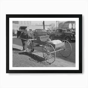 Spring Wagon And Horse With Farmers Staples Of Coal, Oil And Flour, Laurel, Mississippi By Russell Lee Art Print
