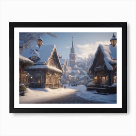 Winter Village Art Print