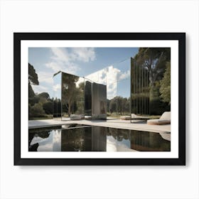 Mirrored House In The Evening Art Print