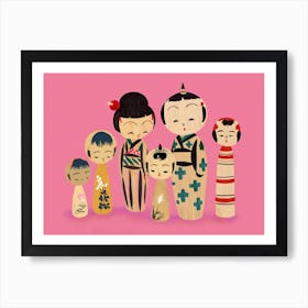 Kokeshi Family Art Print