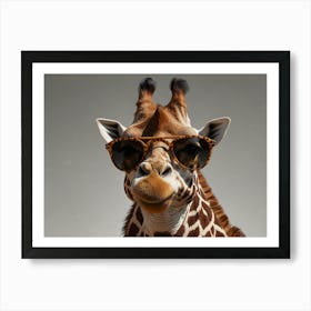 Giraffe With Sunglasses 2 Art Print