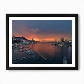 Sunset, Victoria Harbour, Hong Kong Art Print