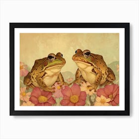 Floral Animal Illustration Frog 2 Art Print