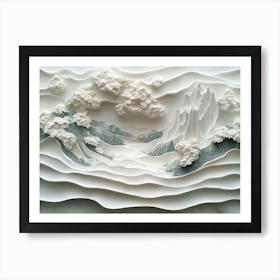 Beautiful Mountain 3d 2 Art Print