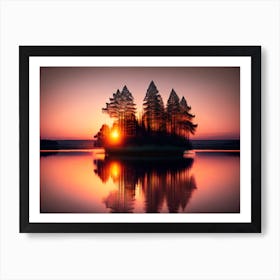 Sunset On An Island Art Print