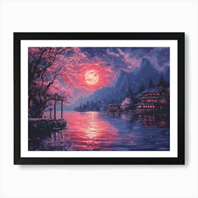 Cherry Blossom Night Art Print