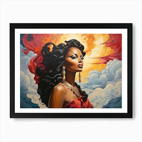 Woman in the Clouds Art Print