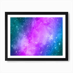 Purple Blue Galaxy Space Background Art Print
