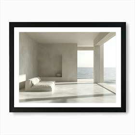 Serene Seaside Living Room 3 Art Print