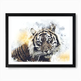 Tiger Art Illustration In A Photomontage Style 12 Art Print