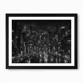 Cityscape At Night Art Print