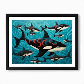 Hunzinator School Of Orcas 2 Art Print