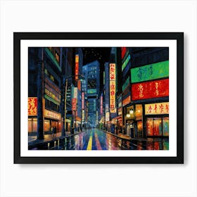 Rainy Night In Tokyo 3 Art Print