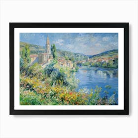 Village By The Water Painting Inspired By Paul Cezanne Art Print