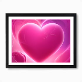 A Glowing Pink Heart Vibrant Horizontal Composition 71 Art Print