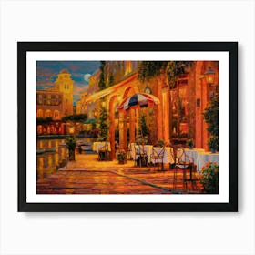 Venice Moonrise by Haixia Lui 1962 | HD Italian Scenic Painting Art Print