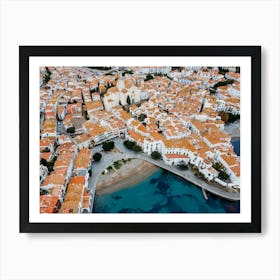 Costa Brava Spain | Cadeques by drone with the turquoise sea Art Print